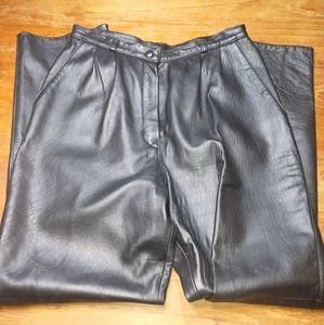 Black Genuine Leather Pants, Old Mill High Quality 15-Inch Waist 32-Inch Inseam